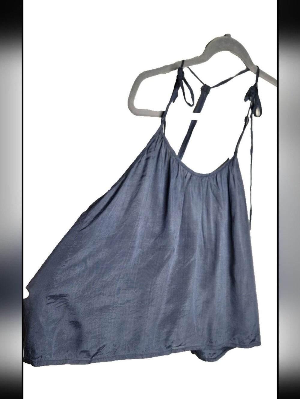 Chan Luu Womens Top Blouse Blue Racerback Flowy Loose Fit Size XS